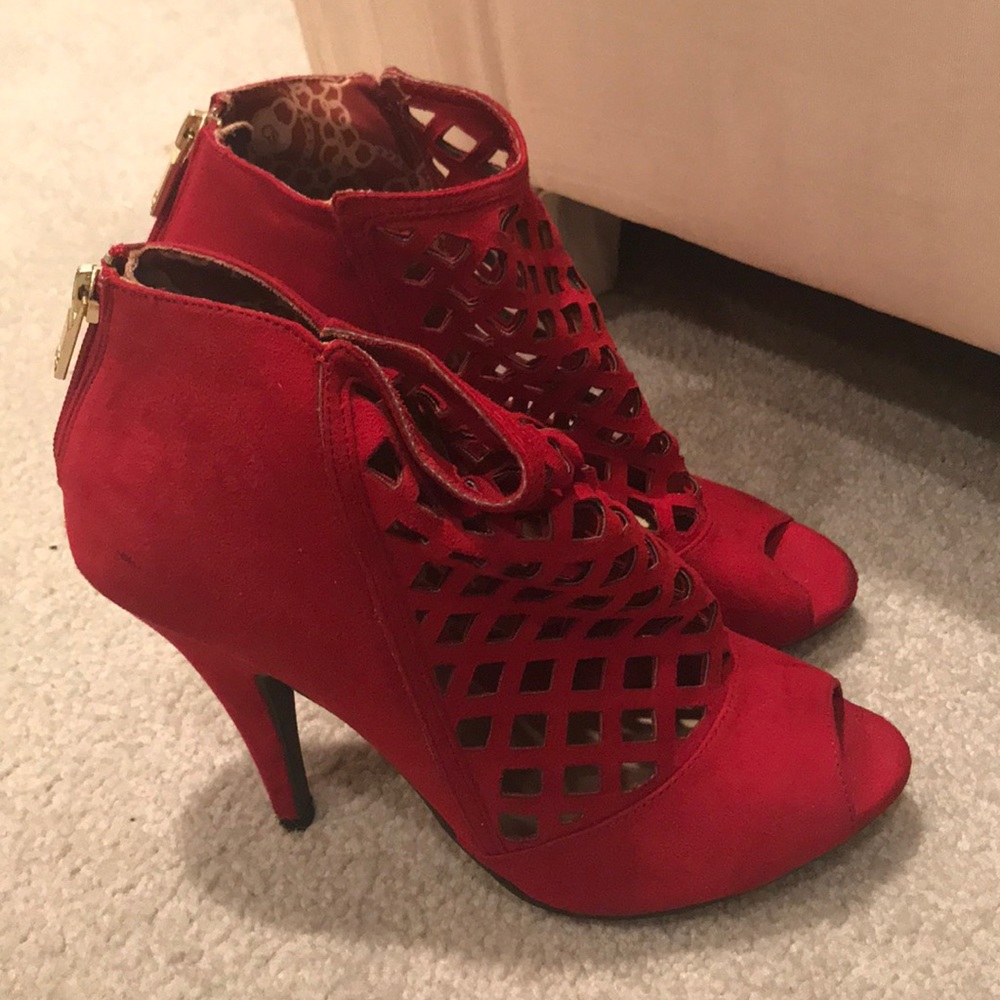 Christian siriano for Payless red bootie sandals